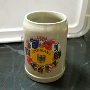 Vintage Stoneware Germany Beer Stein 0.5 12 L Germany City Crests Flags